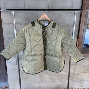 NWT Frankie Shop Quilted Teddy Military Liner Jacket SMALL